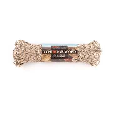 HERCULES 550 Paracord Survival Rope Desert Camo Type III Parachute Cord for Camping HERCULES